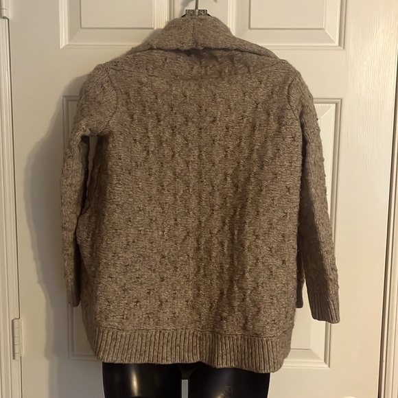 Vince Tuck Stitch Cardigan Heather Khaki Tan - Picture 4 of 8